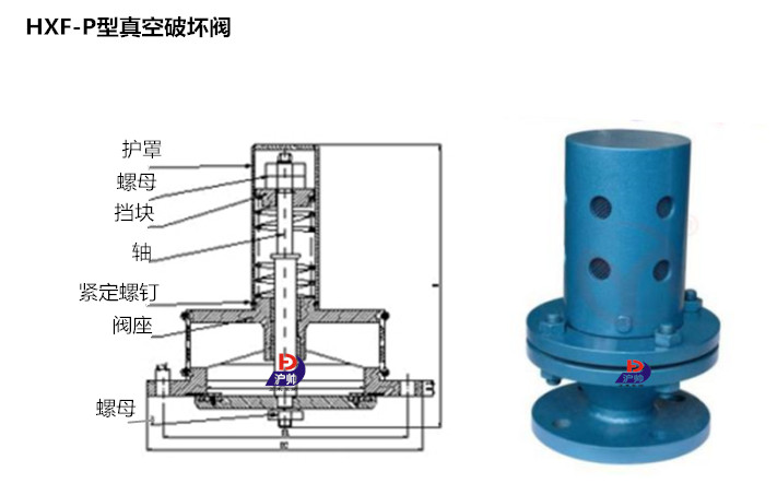 HXF-P真空破壞泄壓閥結(jié)構(gòu)圖 HXF-P真空破壞泄壓閥結(jié)構(gòu)圖